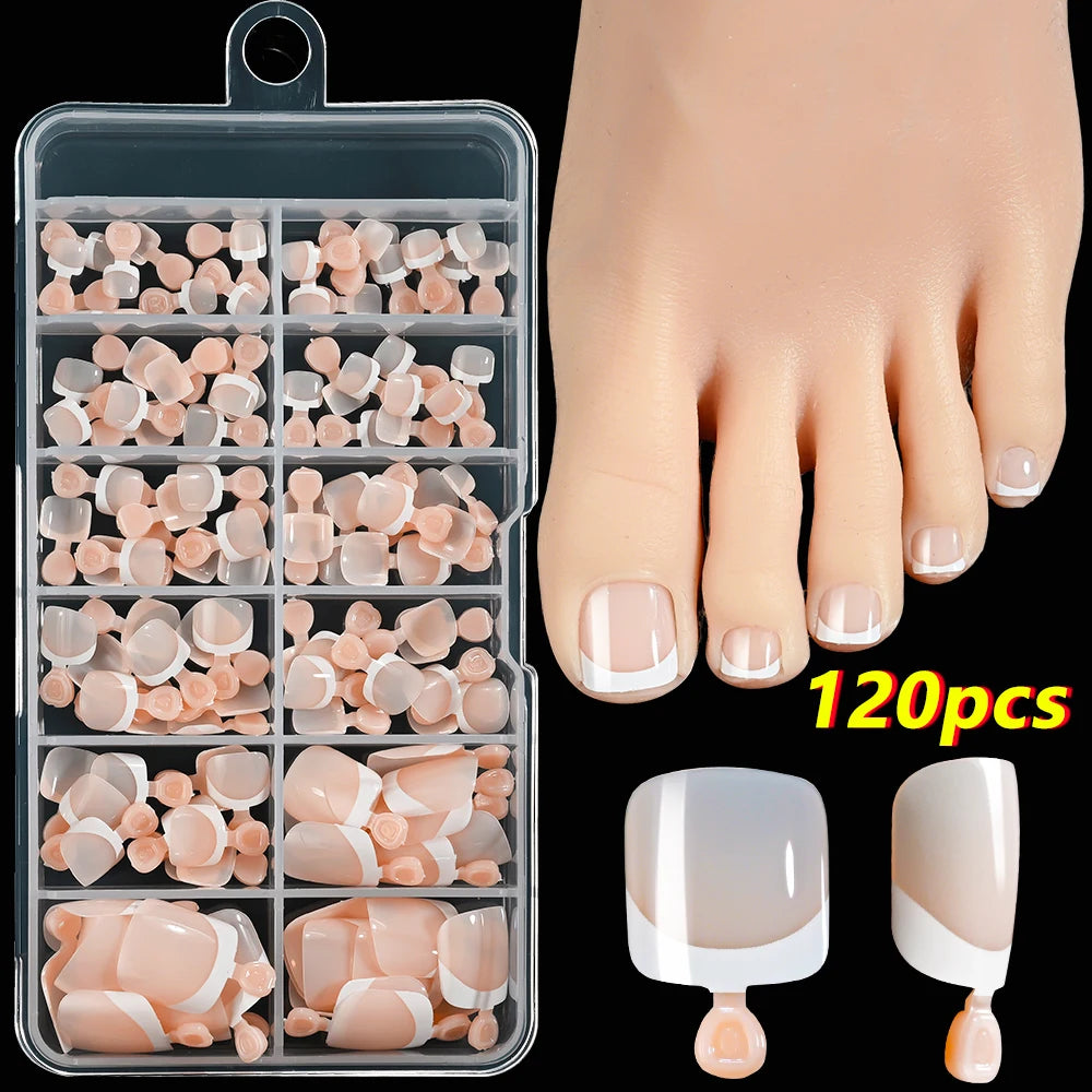 120Pcs Faux Ongles de Pieds Rapide et Simple à Coller ── .✦