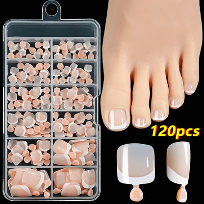 120Pcs Faux Ongles de Pieds Rapide et Simple à Coller ── .✦