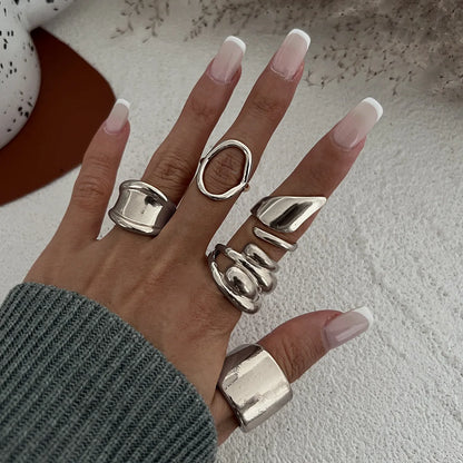 6 Style Geometric Metal Bagues