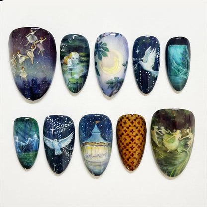 24pcs Faux Ongles 3D Fleurs et Autres Design (Modèle Normal/Modèle Fais Main)