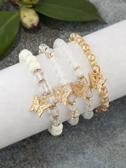 4Pcs Tendance Papillon Bracelet Set Y2K