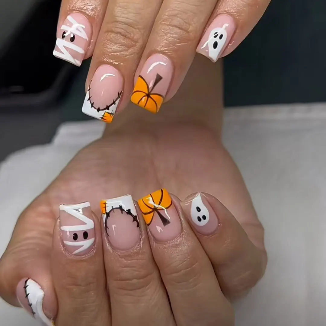 24Pcs Faux Ongles Mid-Taille à Coller ✮ Réutilisables NAIL ART