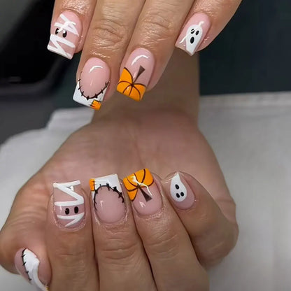 24Pcs Faux Ongles Mid-Taille à Coller ✮ Réutilisables NAIL ART