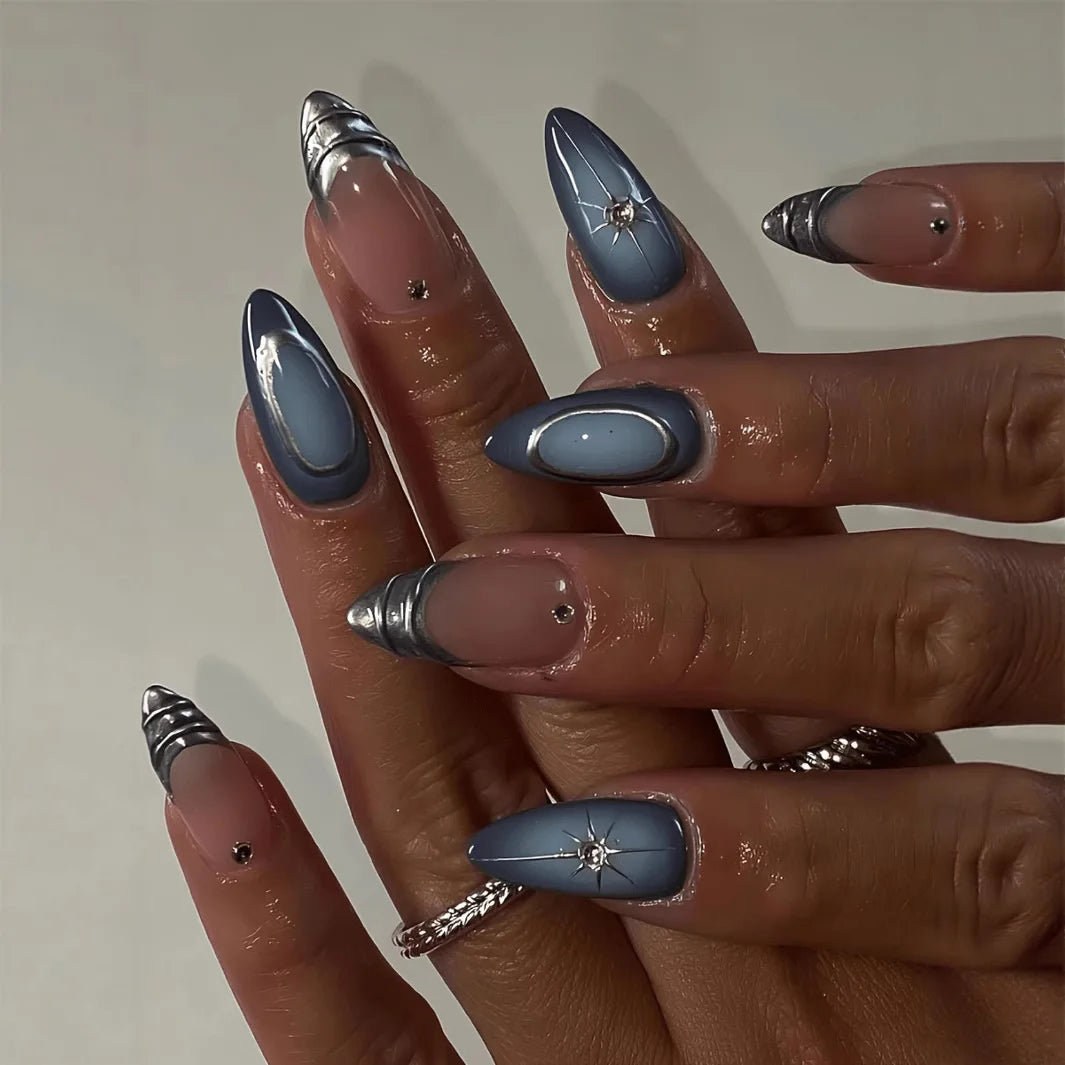 24Pcs Y2k Faux Ongles Acrylic Full Cover 3D Art