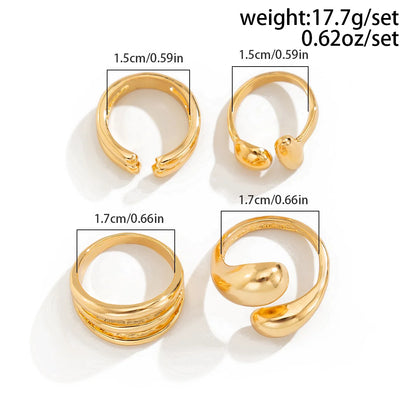 6 Style Geometric Metal Bagues