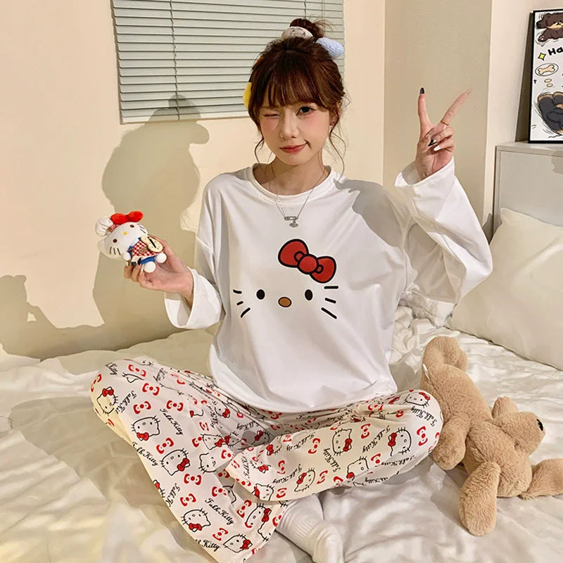 Hellokitty Pajamas  Cute Kawaii Cartoon Deux Pcs