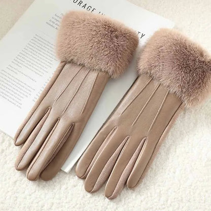 Hiver Luxury Faux Cuir/Fausse Fourrure Gants ⟢