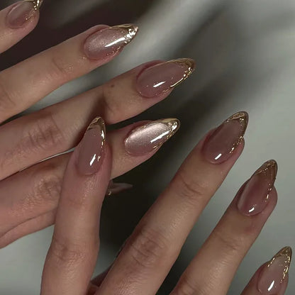 24Pcs Metallic✧Faux Ongles Réutilisables ✧
