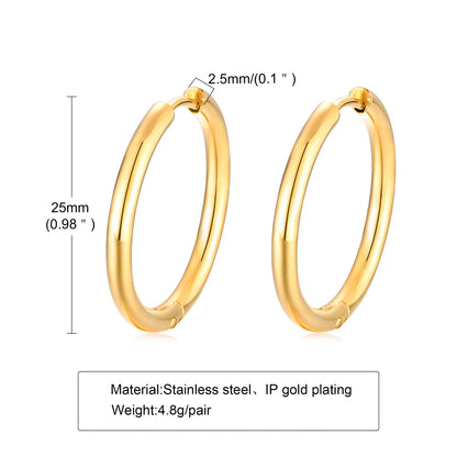 Vnox 20mm/25mm/30mm/40mm Boucles d'Oreilles en Forme de Hoop Inoxydables