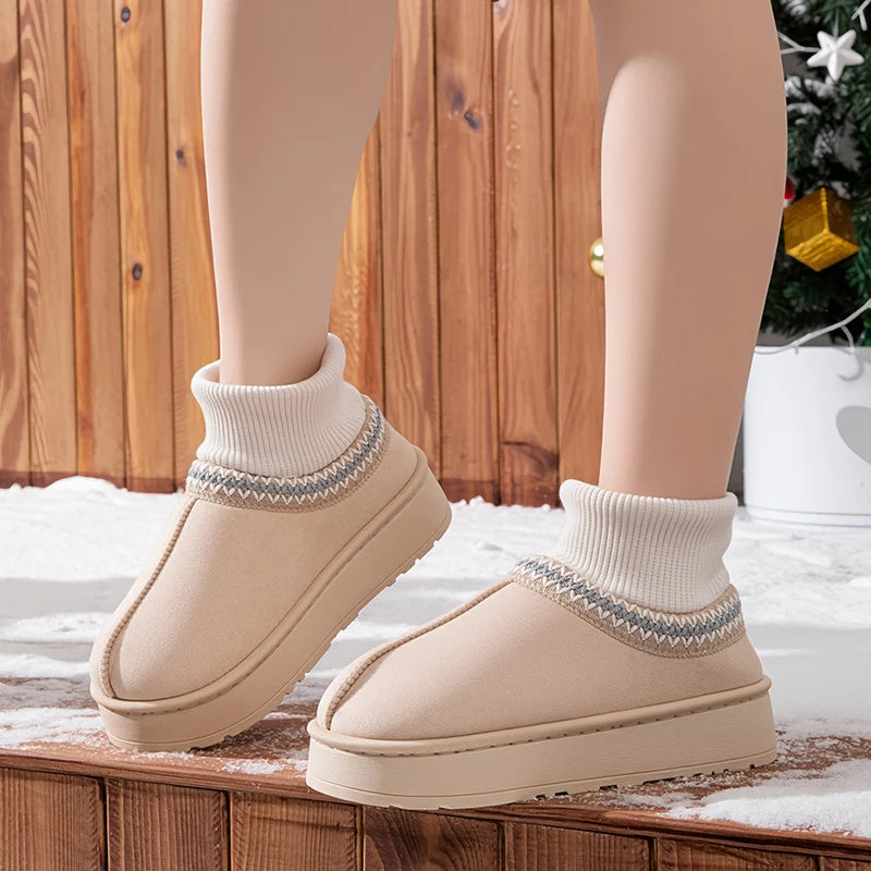 Faux UGGs Avec Mi-Chaussettes Saison Hiver Cosy Ი𐑼