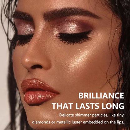 Glitter Rose Velvet Rouge à lèvre Metallic Waterproof Long Lasting