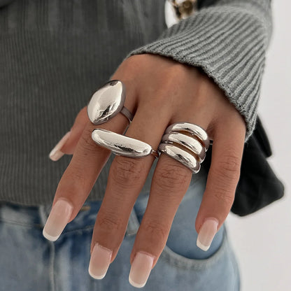 6 Style Geometric Metal Bagues