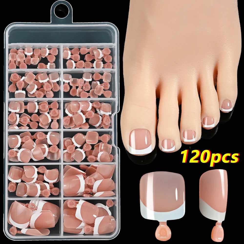 120Pcs Faux Ongles de Pieds Rapide et Simple à Coller ── .✦