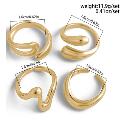 6 Style Geometric Metal Bagues
