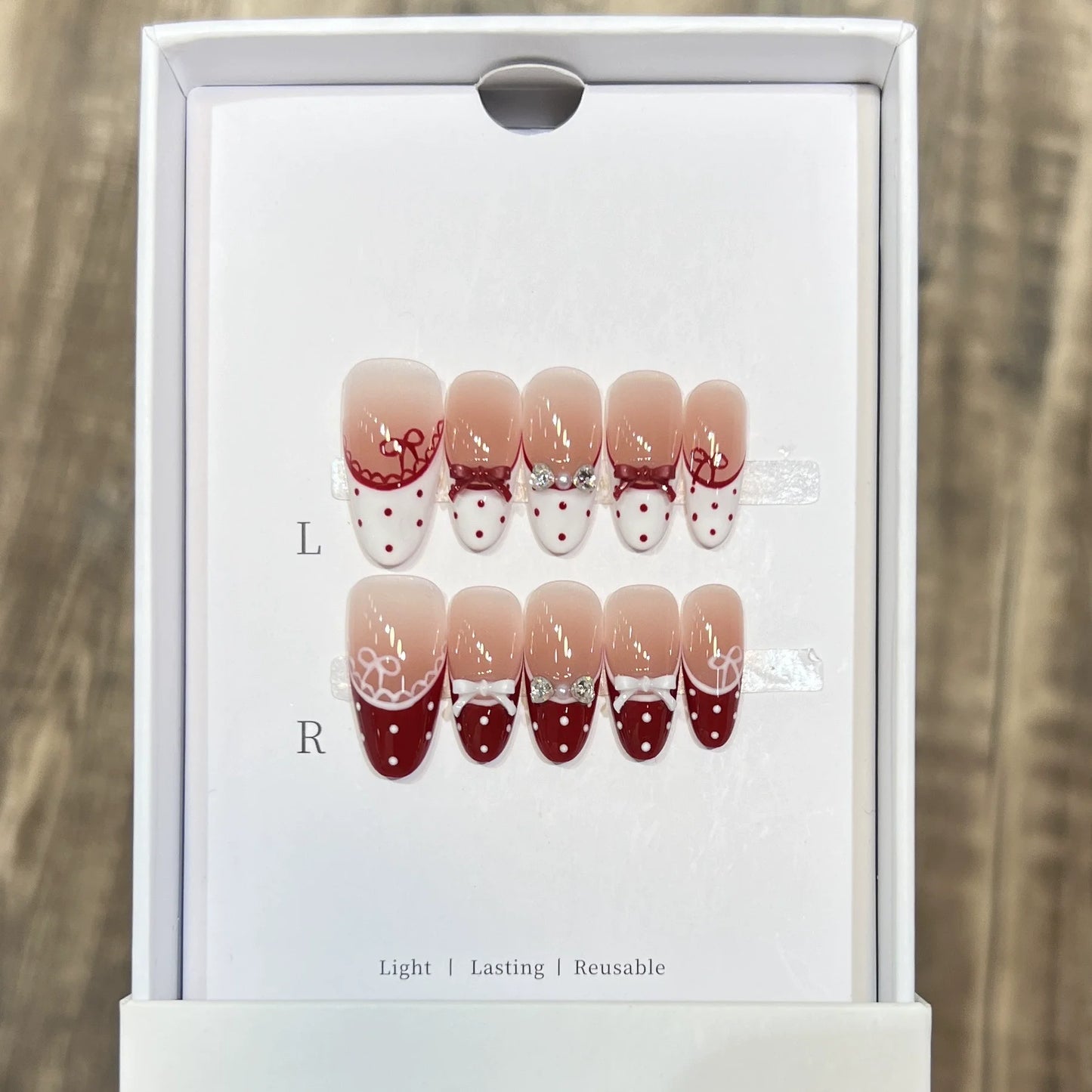 10pc Cat Eye Almond Haute Qualité Faux Ongles Réutilisable  ─ .✦