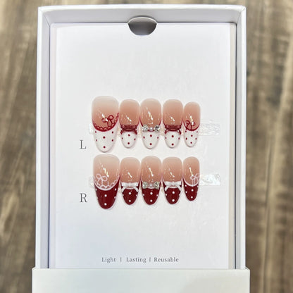 10pc Cat Eye Almond Haute Qualité Faux Ongles Réutilisable  ─ .✦